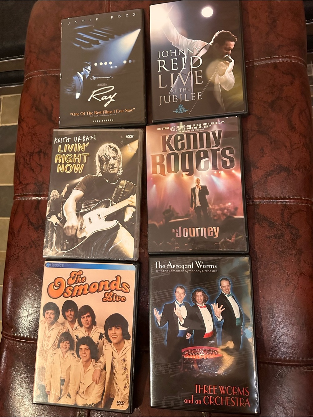 ⭐️Lot of 6 Live Concert DVDs Ray Charles Johnny Reid Keith Urban Kenny Rogersetc